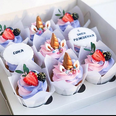 Капкейки "Единорожки" купить - кострома.сладкоежкин.рф